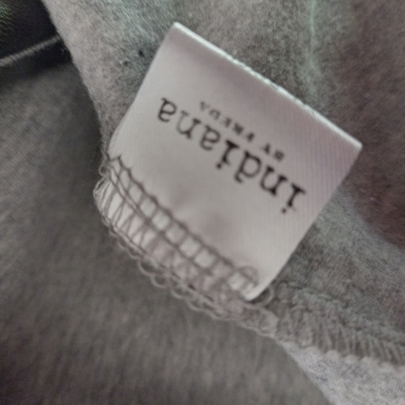 Indiana the Label Distressed leather and cotton drape jacket coat size 10 - Picture 9 of 14